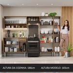 Armário de Cozinha Completa 261cm Rustic/Preto Emilly Madesa 02