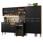 Armário de Cozinha Completa 261cm Rustic/Preto Emilly Madesa 02