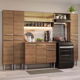 Armário de Cozinha Completa 261cm Rustic Emilly Madesa 04 Rustic