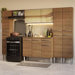 Armário de Cozinha Completa 261cm Rustic Emilly Madesa 07 Rustic