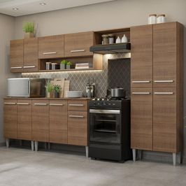 Cozinha Completa Madesa Emilly 293001 com Armário e Balcão - Rustic Rustic