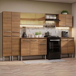Armário de Cozinha Completa 293cm Rustic Emilly Madesa 05 Rustic