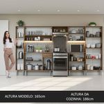 Armário de Cozinha Completa 325cm Rustic/Preto Emilly Madesa 02