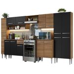 Armário de Cozinha Completa 325cm Rustic/Preto Emilly Madesa 02