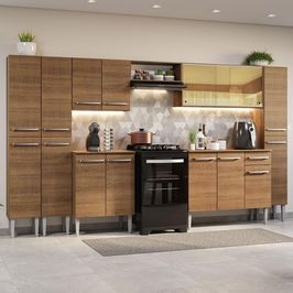 Armário de Cozinha Completa 325cm Rustic Emilly Madesa 04 Rustic