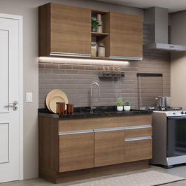 Armário de Cozinha Compacta 150cm Rustic Glamy Madesa 02 Rustic