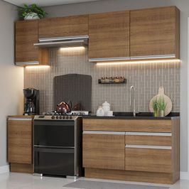 Armário de Cozinha Completa 240cm Rustic Glamy Madesa 07 Rustic