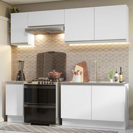 Armário de Cozinha Completa 240cm Branco Glamy Madesa 10 Branco