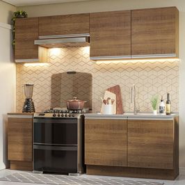 Armário de Cozinha Completa 240cm Rustic Glamy Madesa 10 Rustic