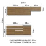 Armário de Cozinha Completa 260cm Branco/Rustic Glamy Madesa 03