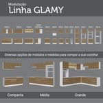 Armário de Cozinha Completa 260cm Branco/Rustic Glamy Madesa 03