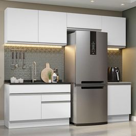 Armário de Cozinha Completa 260cm Branco Glamy Madesa 05 Branco