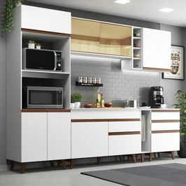 Cozinha Completa Madesa Reims 270001 com Armário e Balcão - Branco Branco