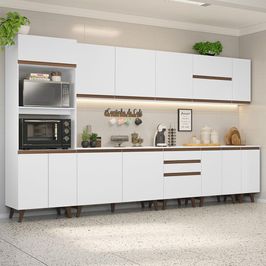 Armário de Cozinha Completa 355cm Branco Reims da Sabrina Madesa Branco
