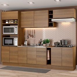 Cozinha Completa Madesa Stella 290001 com Armário e Balcão Rustic