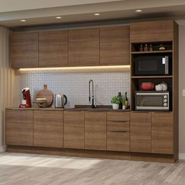 Armário de Cozinha Completa 310cm Rustic Stella Madesa 01 Rustic