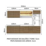 Armário de Cozinha Completa 310cm Rustic Stella Madesa 02