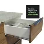 Armário de Cozinha Modulado de Canto Direito 4 Peças CP39 com Pia Inox Castanho/Preto
