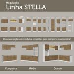 Armário de Cozinha Modulado de Canto Direito 4 Peças CP39 com Pia Inox Castanho/Preto