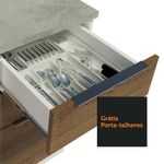 Armário de Cozinha Modulado de Canto Direito 4 Peças CP39 com Pia Inox Castanho/Preto