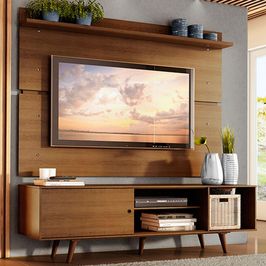 Rack Madesa Dubai e Painel para TV até 65 Polegadas com Pés - Rustic Rustic