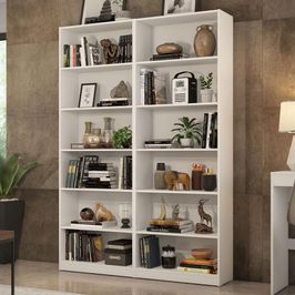 Kit Madesa com 2 Estantes Livreiro 6908 - Branco Branco
