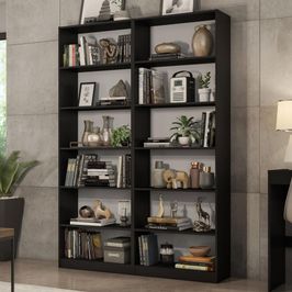 Kit Madesa com 2 Estantes Livreiro 6908 - Preto Preto