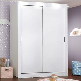 Guarda-Roupa Infantil Madesa Bento 2 Portas de Correr 2 Gavetas - Branco Branco