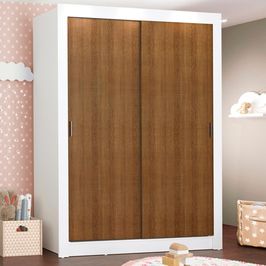 Guarda-Roupa Infantil Madesa Bento 2 Portas de Correr 2 Gavetas Branco/Rustic