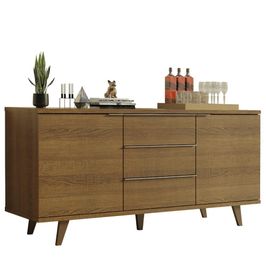 Buffet Aparador Madesa 7014 com 3 Gavetas e 2 Portas com Pés Rustic