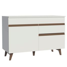 Balcão Gabinete de Pia Cozinha 2 Portas 1 Gaveta Branco Reims Madesa Branco