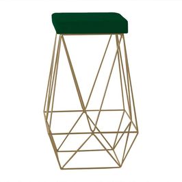Banqueta Decorativa Kathy Base Gold Suede Verde G41 - Gran Belo