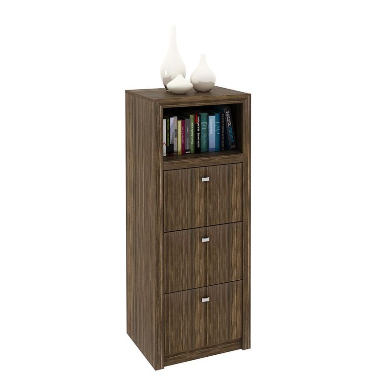 Armário Arquivo para Escritório Home Office ME4118 MDP Nogal G69 - Gran Belo