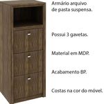 Armário Arquivo para Escritório Home Office ME4118 MDP Nogal G69 - Gran Belo