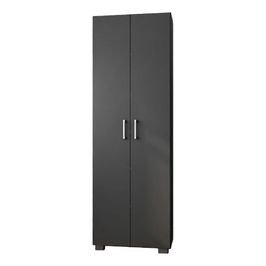 Estante de Livros para Escritório MDP Texturizado Home Office Portas Grandes Alf Preto G47 - Gran Belo