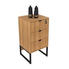 Gaveteiro para Escritório Home Office ME4158 MDP Amendoa/Preto G69 - Gran Belo