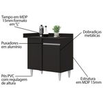 Balcão de Canto Reto com Tampo 1 Porta Denver Preto - Lumil