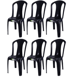 Kit 6 Cadeiras De Plástico Duo Giovana