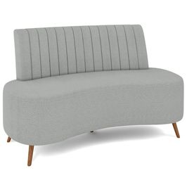 Sofá 2 Lugares para Sala Living 135cm Pés Palito Tamar K04 Bouclê Cinza Claro - Mpozenato