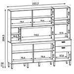 Armário de Cozinha Compacta 222cm Intensa K02 Freijó/Nero - Mpozenato