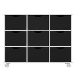 Nicho Organizador com Rodízios Toys 9 Gavetas Q01 Branco/Preto - Mpozenato