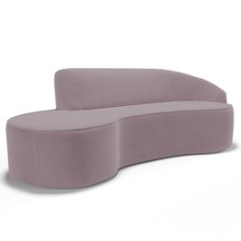 Sofá Living  3 Lugares 230cm Braço Direito Mozart D06 Veludo Rosê - Mpozenato