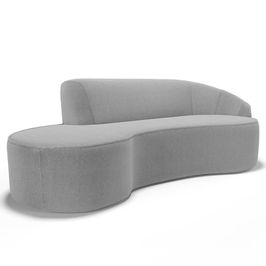 Sofá Living 4 Lugares 300cm Braço Direito Mozart D06 Bouclê Cinza - Mpozenato
