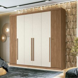 Guarda-Roupa Santos Andirá Buriti Casal 6 Portas Flex | Jatoba/Areia (S/V)