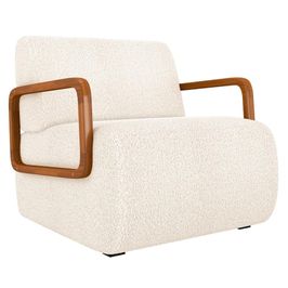 Poltrona Decorativa Orgânica para Sala Belarus K04 Bouclê Bege - Mpozenato