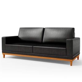 Sofá Living 160cm 2 Lugares Kayrós D05 Sintético Preto - Mpozenato