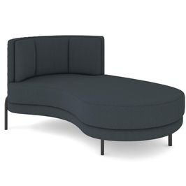 Chaise Longue Divã 164cm Braço Esquerdo Logus D06 Bouclê Chumbo - Mpozenato