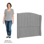 Cabeceira Casal Cama Box 140cm Glenda I02 Veludo Cinza - Mpozenato