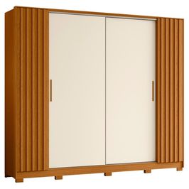 Guarda Roupa Casal 4 Portas 4 Gavetas Jacarandá Flex Cinamomo/Off White - Albatroz