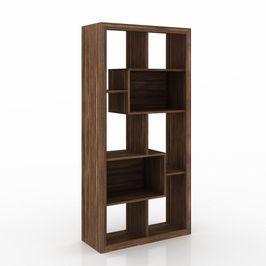 Estante Livreiro Multiuso Com Nichos E1712 Nogal  - Tecno Mobili